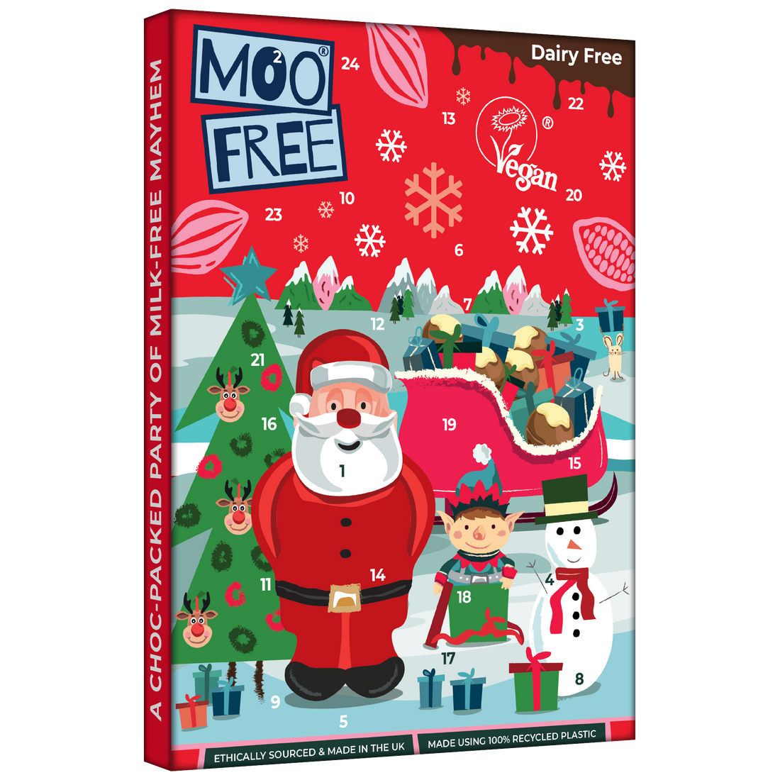 CALENDAR DE CIOCOLATA MOO FREE  70GR   FARA GLUTEN,FARA LAPTE,FARA LACTOZA,FARA SOIA,FARA NUCIFERE,FARA ARAHIDE,FARA URME DE ALERGENI STOC LIMITAT