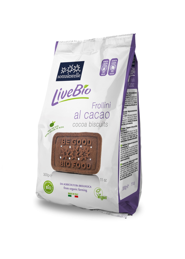 BISCUITI VEGANI     LIVE BIO  CU CACAO  ECO 300GR FARA LAPTE FARA LACTOZA FARA OU 